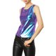 thumbnail image 5 of INSPIRE CHIC Top de Tirantes Metálico para Mujer Fiesta de Club de Halloween Brillante y Reluciente Cami Holográfico M Azul Púrpura, 5 of 8
