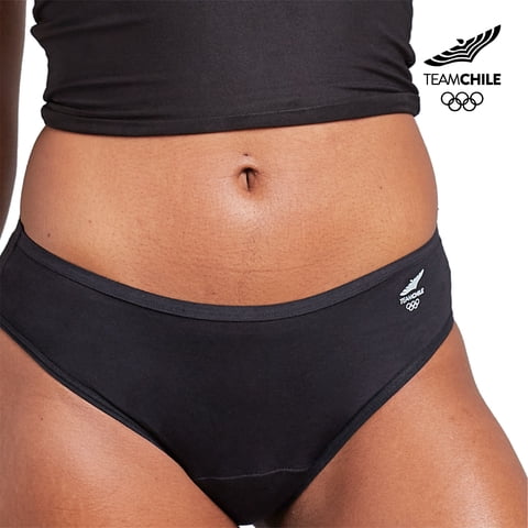 Bloodygreen - Calzón Menstrual Sport Moderado Xs Negro