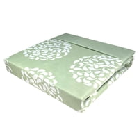 Doral - Sábanas Aterciopelada Composé 1.5 Plazas Círculos Blanco Y Verde