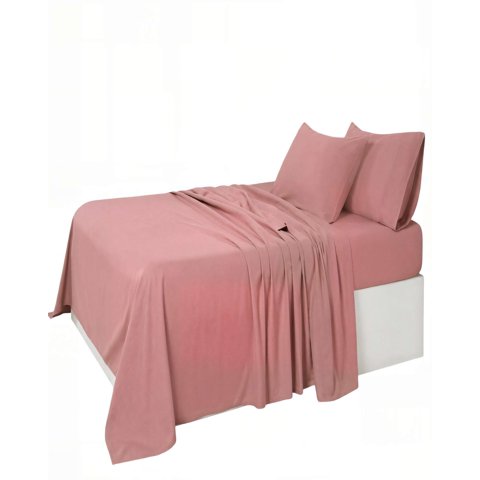 Genérico - Set De Sabana 200 Hilos King Color Rosa