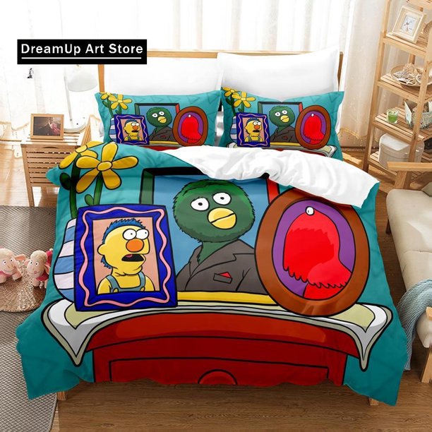 x1146 Bed Sheets Anime Don't Hug Me I'm Scared Bedding Set Twin Full Size Bed Set Adult Kid Bedroom Duvet cover Sets 3-Piece Bedding Set (1 Duvet Cover + 2 Pillow Shams) nj1146