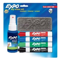 Kit De Marcadores Para Pizarra Expo - 4 Colores + Borrador Y Líquido De Limpiador
