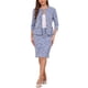 thumbnail image 2 of INSPIRE CHIC Conjunto de Traje de Tweed de 2 Piezas para Mujer Conjunto de Atuendo de Maestra para Regreso a Clases Chaqueta de Manga 3/4 con Botones y Falda Lápiz Azul Real S, 2 of 6