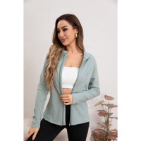 Likeshop - Poleron Deportivo Mujer Elasticado Corte Entallado Cierre 017