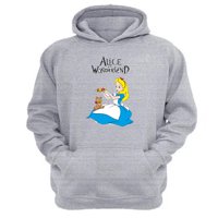 Genérico - Polerón Canguro Alicia Cuentos Infantiles Gris Claro Talla Xs Unisex