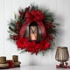 thumbnail image 3 of Corona de Navidad con forma de flor de pascua casi natural, 70 cm, con vela LED, 3 of 4
