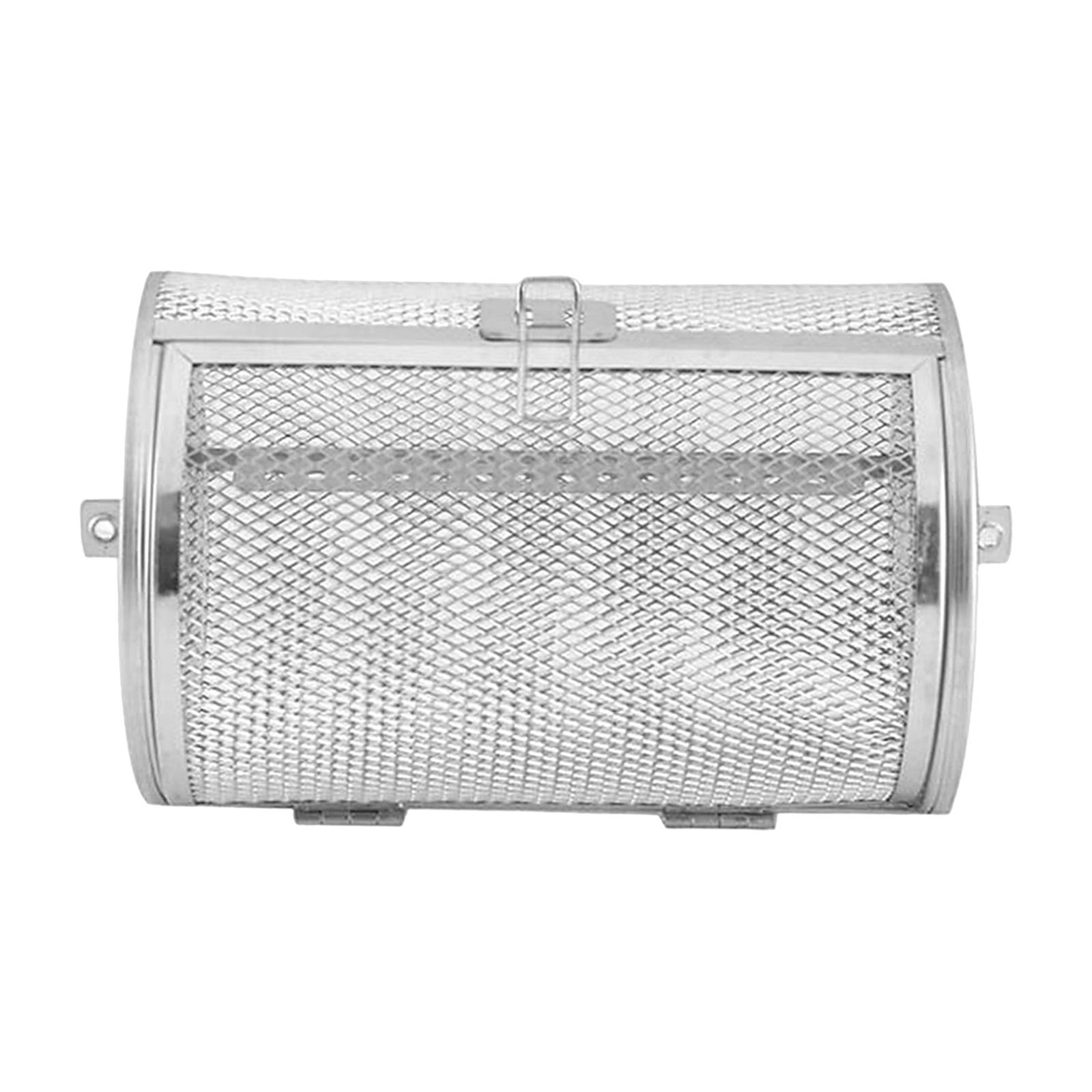 Magideal - Aleación Rotisserie Grill Tostador Tambor Horno Cesta 10 Pulgadas Tostado Cacahuete Nuez Seca Granos De Café Tostador Giratorio Tambor Horno Jaula