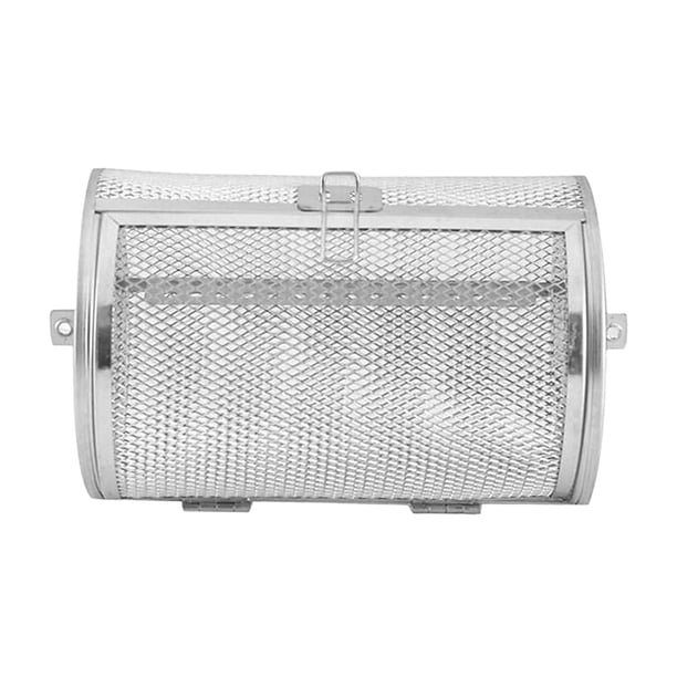 Aleación Rotisserie Grill Tostador Tambor Horno Cesta 10 pulgadas Tostado Cacahuete Nuez seca Granos de café Tostador giratorio Tambor Horno Jaula