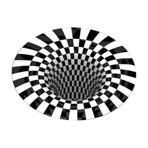 Bothyi - Alfombra De Ilusión Óptica Alfombra De Ilusión Óptica De Vórtice 3D Alfombra De Área De Cabecera 60 Cm