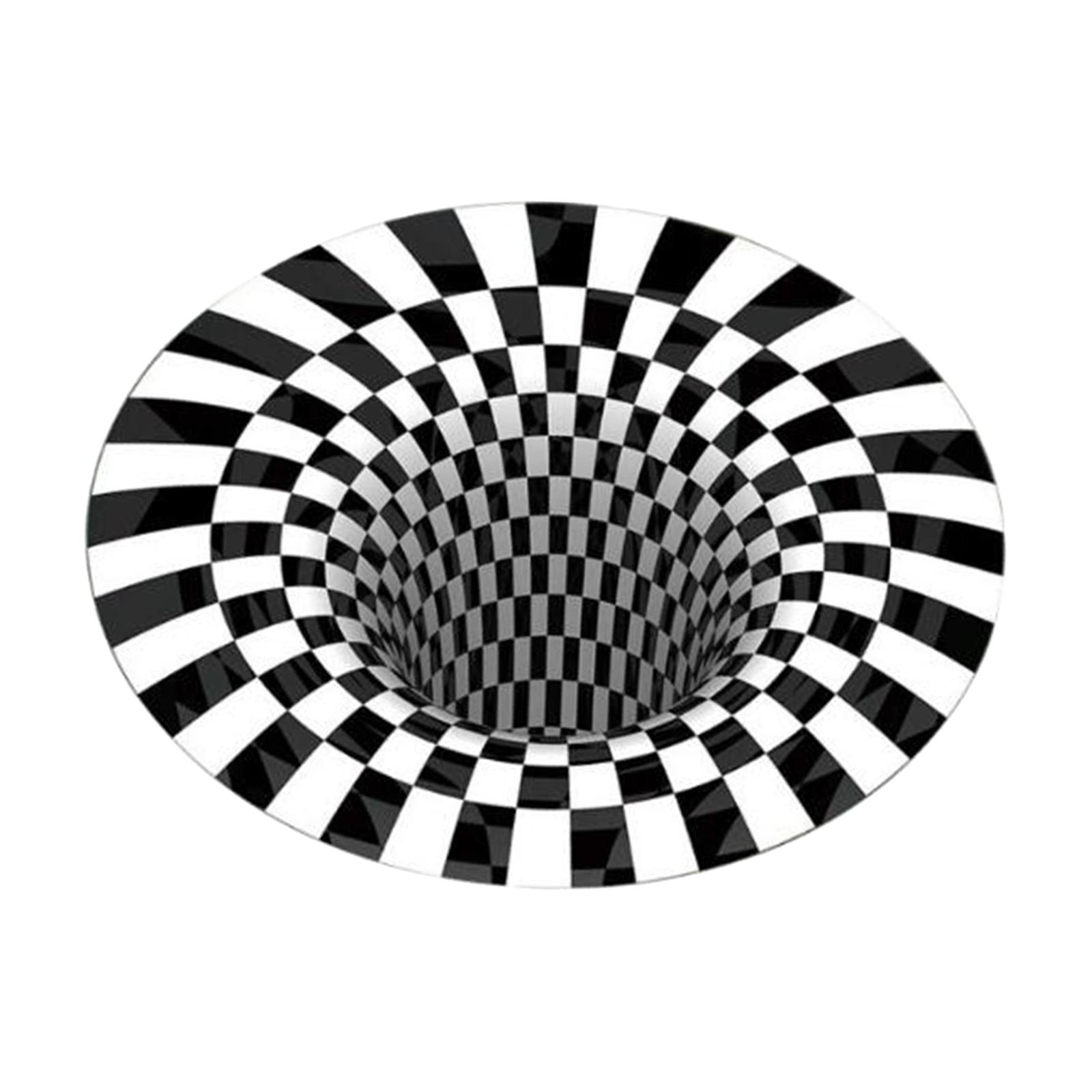 Bothyi - Alfombra De Ilusión Óptica Alfombra De Ilusión Óptica De Vórtice 3D Alfombra De Área De Cabecera 60 Cm