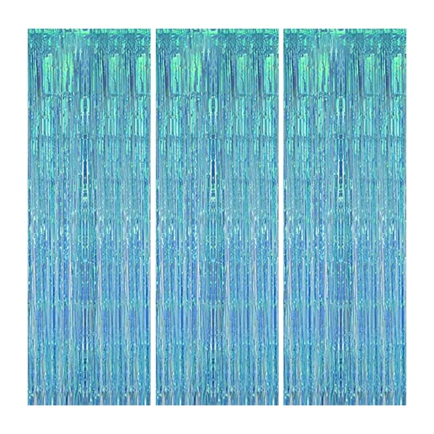 Paquete de 3 cortinas con flecos para decoración de fiestas, bodas, graduaciones, cumpleaños, Navidad, eventos, fiestas, suministros de 1 x 2 m