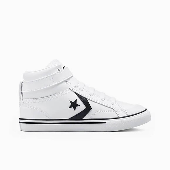 Zapatilla Converse Caña Alta Pro Blaze Strap Cuero Niños A01071C blanco 5