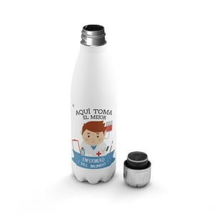 Creango - Botella Agua Termica Aqui Toma El Mejor Enfermero De Acero Inoxidable