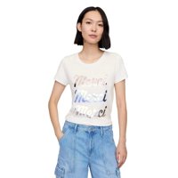 Camiseta Gap Con Cuello Redondo Favorita Para Mujer, Nueva Talla M, Color Blanco Roto