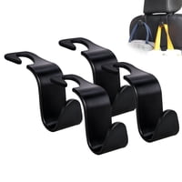 Gancho Para Reposacabezas De Asiento De Coche Amooca Tipo S, Negro, Paquete De 4