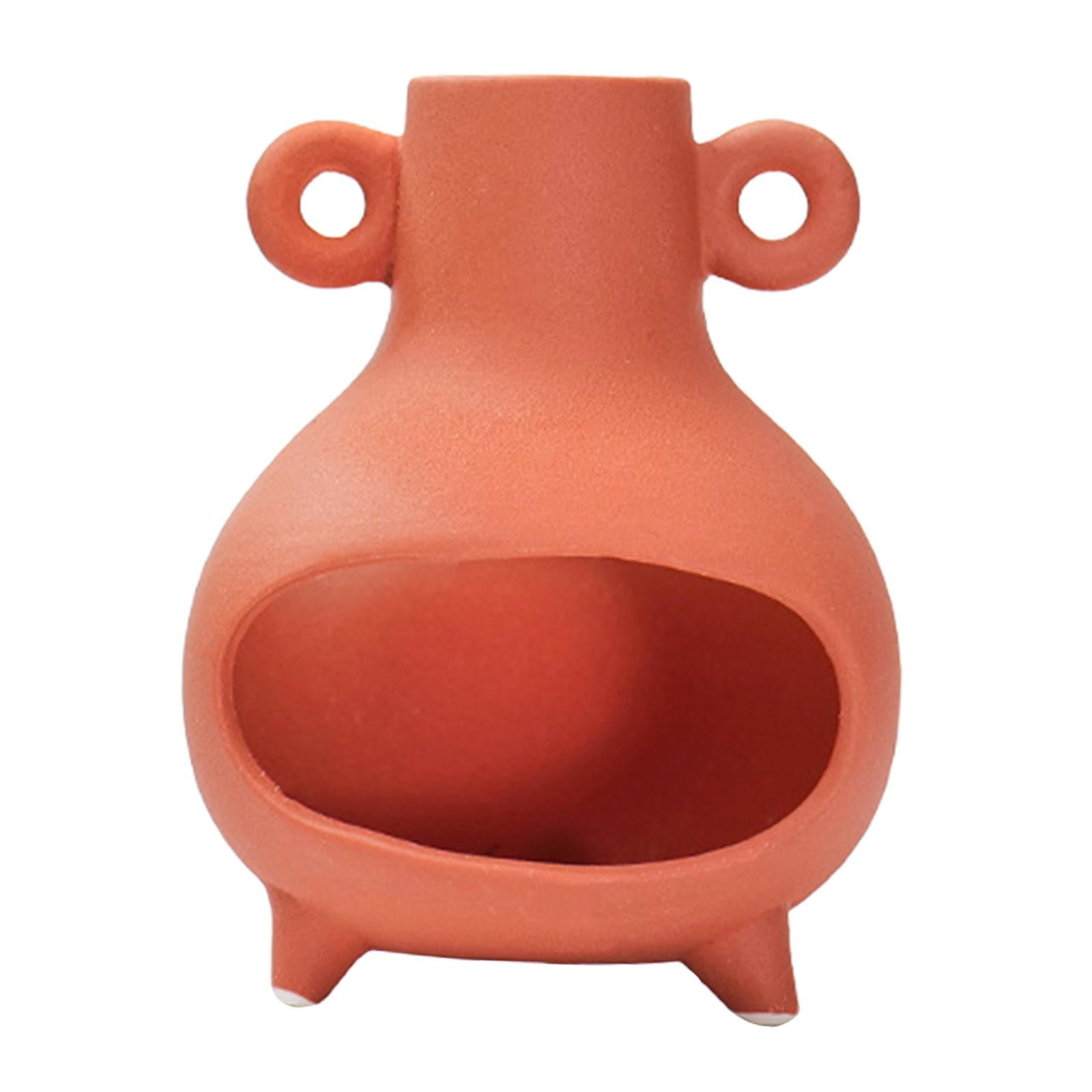 Magideal - Porta Incienso Palo De Cerámica, Quemador De Incienso, Multifuncional, 9,9 X 13,2 Cm, Cuenco Para Quemar Salvia, Porta Velas Para Sala De Estar, Rojo