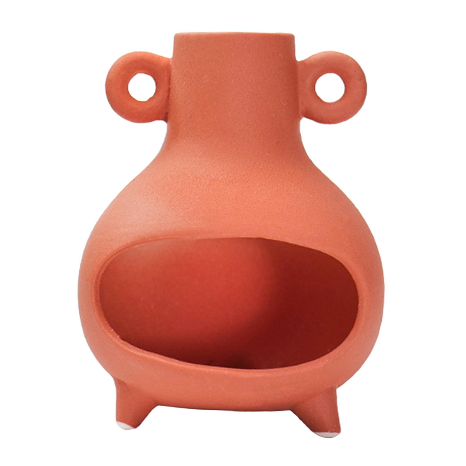 Magideal - Porta Incienso Palo De Cerámica, Quemador De Incienso, Multifuncional, 9,9 X 13,2 Cm, Cuenco Para Quemar Salvia, Porta Velas Para Sala De Estar, Rojo