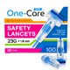 thumbnail image 1 of Lancetas ONE-CARE 23G x 1,8 mm 100/unidad con botón pulsador, 1 of 9