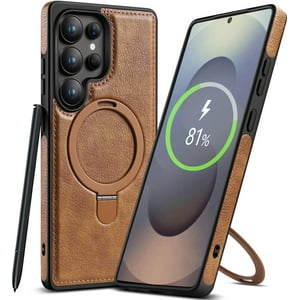 Funda De Piel Magnética Vauserdy Para Samsung S25 Ultra Brown