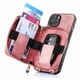 thumbnail image 3 of Funda Tipo Cartera con Correa Cruzada para iPhone 15 Protección Contra Golpes Rosa, 3 of 6