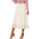 thumbnail image 4 of Falda Midi Plisada Edición INSPIRE CHIC para Mujer con Cintura Elástica Faldas Casuales de Acordeón XS Blanca, 4 of 6