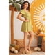thumbnail image 5 of Vestido Mini de Color Verde Claro con Espalda Abierta, Mangas Cortas Abullonadas y Tejido Acampanado, 5 of 5