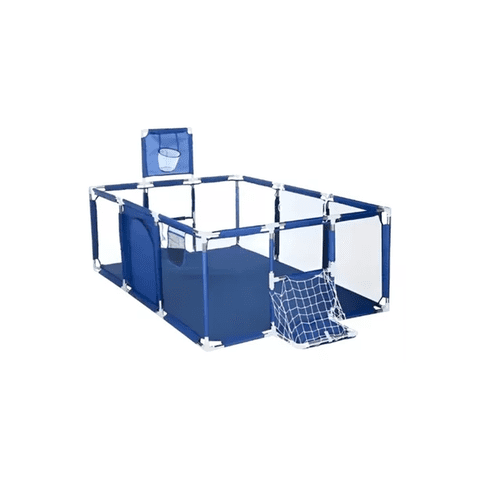 Genérico - Corral De Seguridad Para Bebés Con Aro Y Portería 180Cm + Pelotas, Azul Marino
