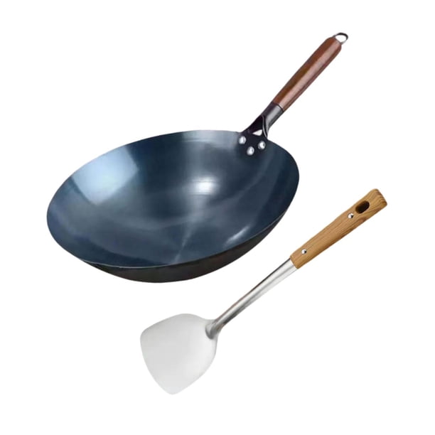 Sartén Wok, sartén para saltear, sartén Manual de hierro forjado, utensilios de cocina, ollas de Cocina de Inducción universales, sartén antiadherente 40 centímetros