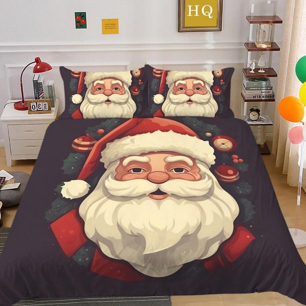 Christmas Gifts Santa Claus Kids Quilt Duvet Cover Set Home Textiles3-Piece Bedding Set