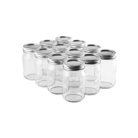 Frascos de Vidrio Mason FastRack Boca Regular 473 mL Paquete de 12