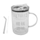 thumbnail image 2 of Taza De Cristal Con Pajita, Vaso De Café Duradero De 1000ml Para Bebidas Calientes, Té, Café, Jubilado, 2 of 3