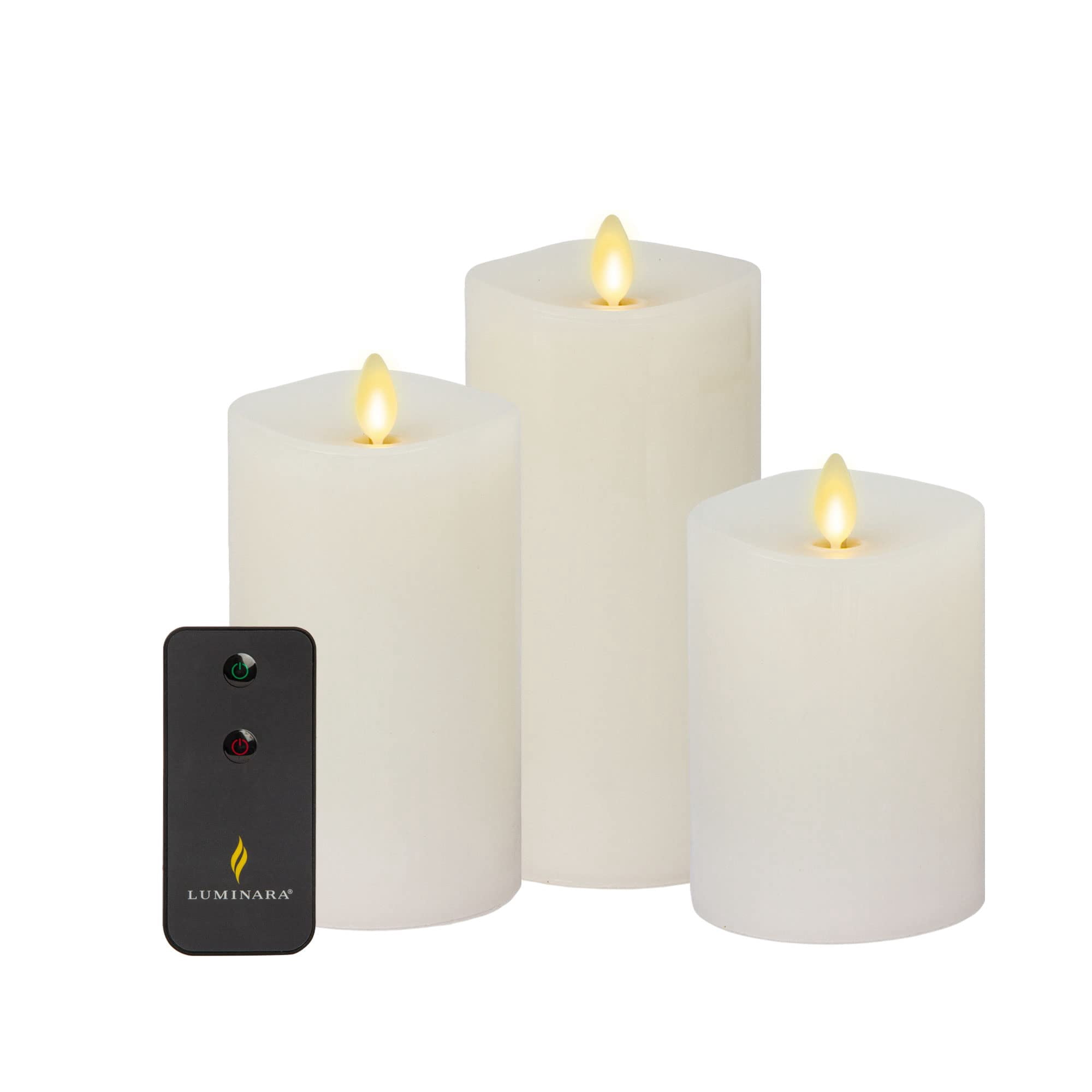 Vela Led Sin Llama Luminara White, Juego De 3 Con Mando A Distancia