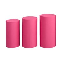 Magideal - 3 Cubiertas Cilíndricas Para Pedestal De Postre, Cubiertas Cilíndricas Para Pedestal, Suministros Para Fiestas, Cubiertas Suaves Y Elegantes Para Pede Rosa