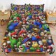 thumbnail image 1 of Super Mario 3-Piece Comforter Set for Bedroom Super Mario Bedding Set for Kids Adults Soft Microfiber Duvet Cover Set with Zipper Closure, 1 of 5