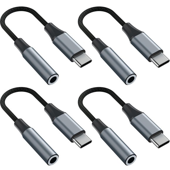 Adaptador YGKSAA USB‑C a jack de auriculares de 3,5 mm (4 unidades)