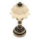 thumbnail image 3 of 1/12 casa de muñecas miniatura mesa escritorio lámpara columna bronce pantalla beige, 3 of 5