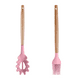thumbnail image 1 of Juego de utensilios de cocina de 2 piezas, de madera, fáciles de limpiar, antiadherentes, color rosa, 1 of 5