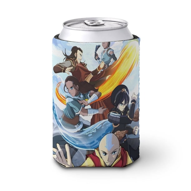 Avatar El Último Maestro del Aire Funda enfriadora de latas, aislante de bebidas para mantener frías o calientes, funda térmica plegable para latas, portabebidas reutilizable