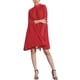 thumbnail image 1 of Vestido con Capa de Gasa para Mujer INSPIRE CHIC, Vestido Flowy con Mangas de Capa, Vestido Plisado Rojo L, 1 of 6