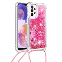 Funda Foxdock Para Samsung Galaxy A23 Con Cuerda Ajustable, Brillo Líquido, Protección Antigolpes Y Lente – Ideal Para Regalo