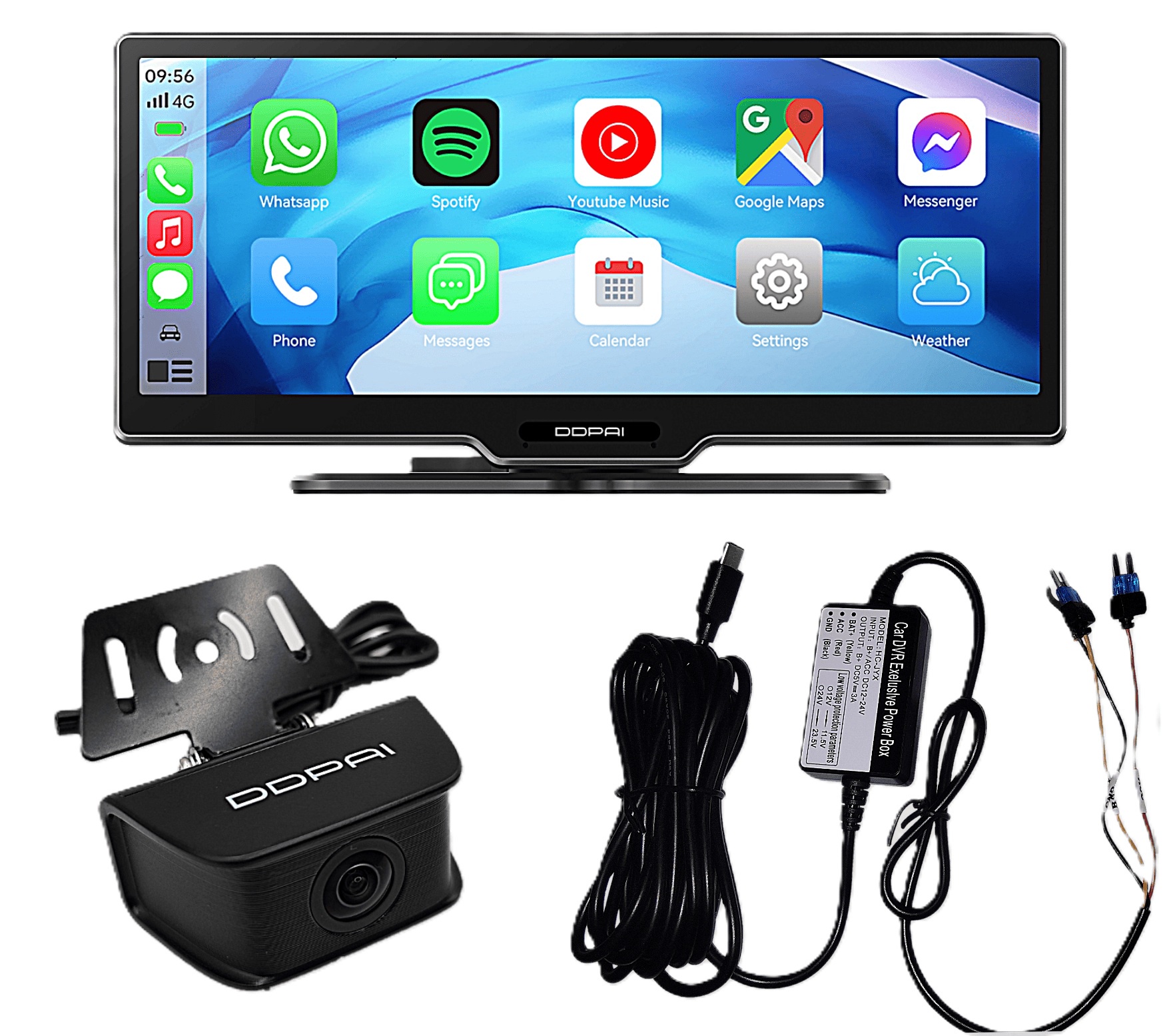 Pack Ddpai M5S Reproductor Estereo Cámara Trasera Rc03 Kit De Cableado M5S-H