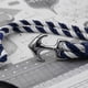 thumbnail image 5 of Pulsera hombre cordón y ancla acero blanco y azul, 5 of 6