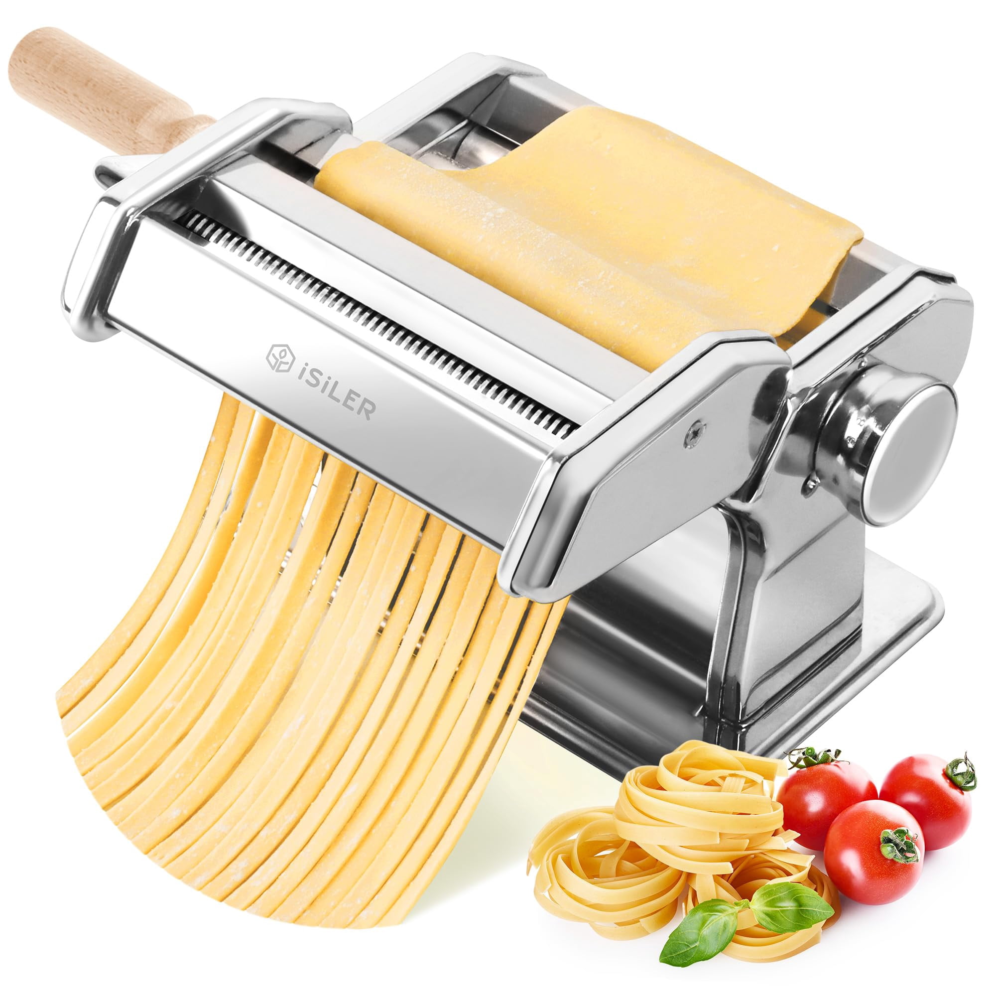 Máquina Para Hacer Pasta Isiler 2 En 1 Con 9 Ajustes De Grosor Ajustables