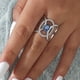 thumbnail image 1 of Round Blue Sapphire Silver Engagement Ring Sizable For Women Wedding/ Valentines / Engagement 1pc, 1 of 3