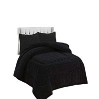 Genérico - Pack Cobertor De Invierno Con Textura 2 Plazas 230X250Cm Negro