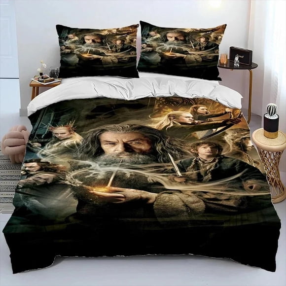 L-Lord of Rings H-Hobbit Bedding Set Duvet Cover Bed Set Quilt Cover Pillowcase Comforter Boys Adult