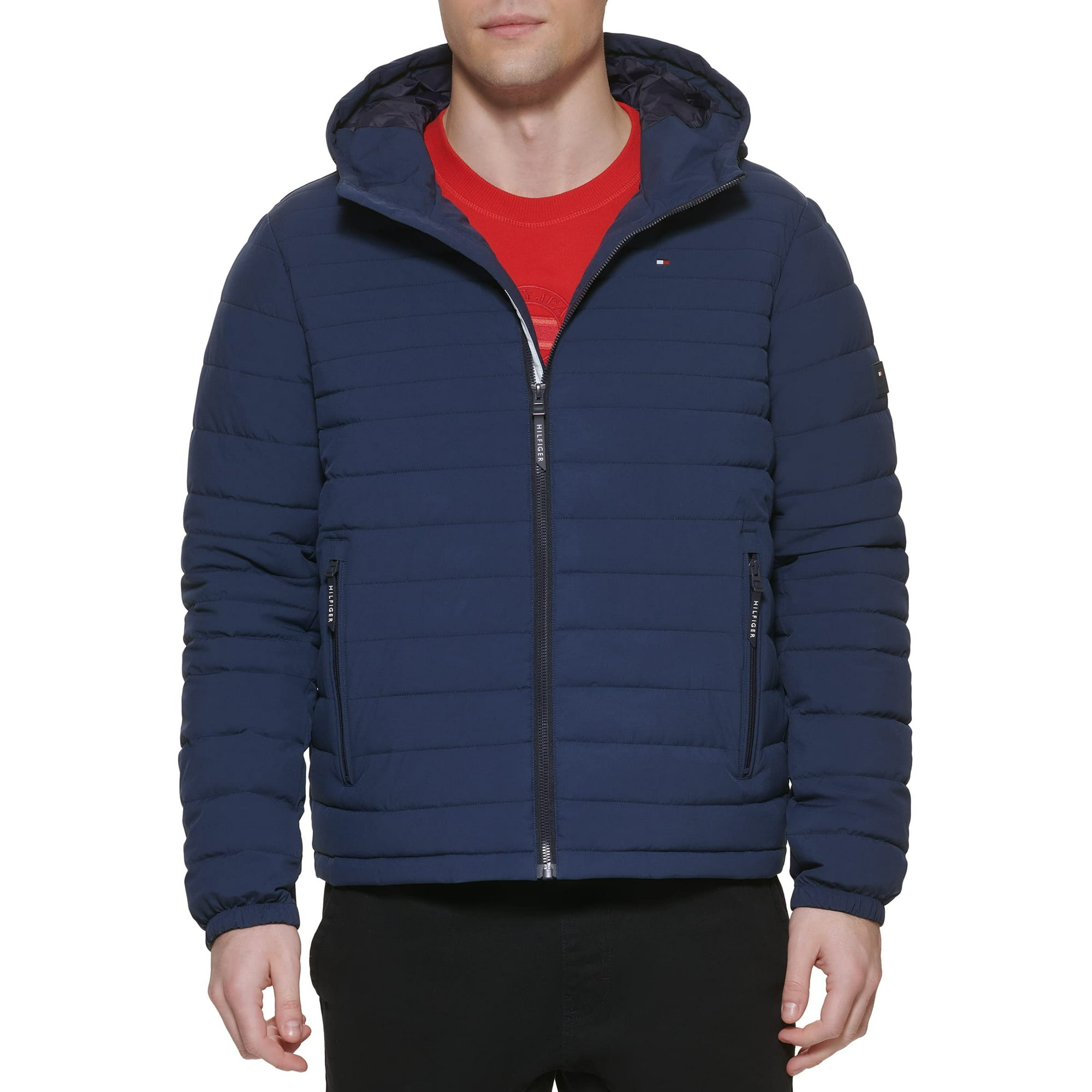 Chaqueta Tommy Hilfiger De Poliéster Elástico Con Capucha, Plegable, Para Hombre