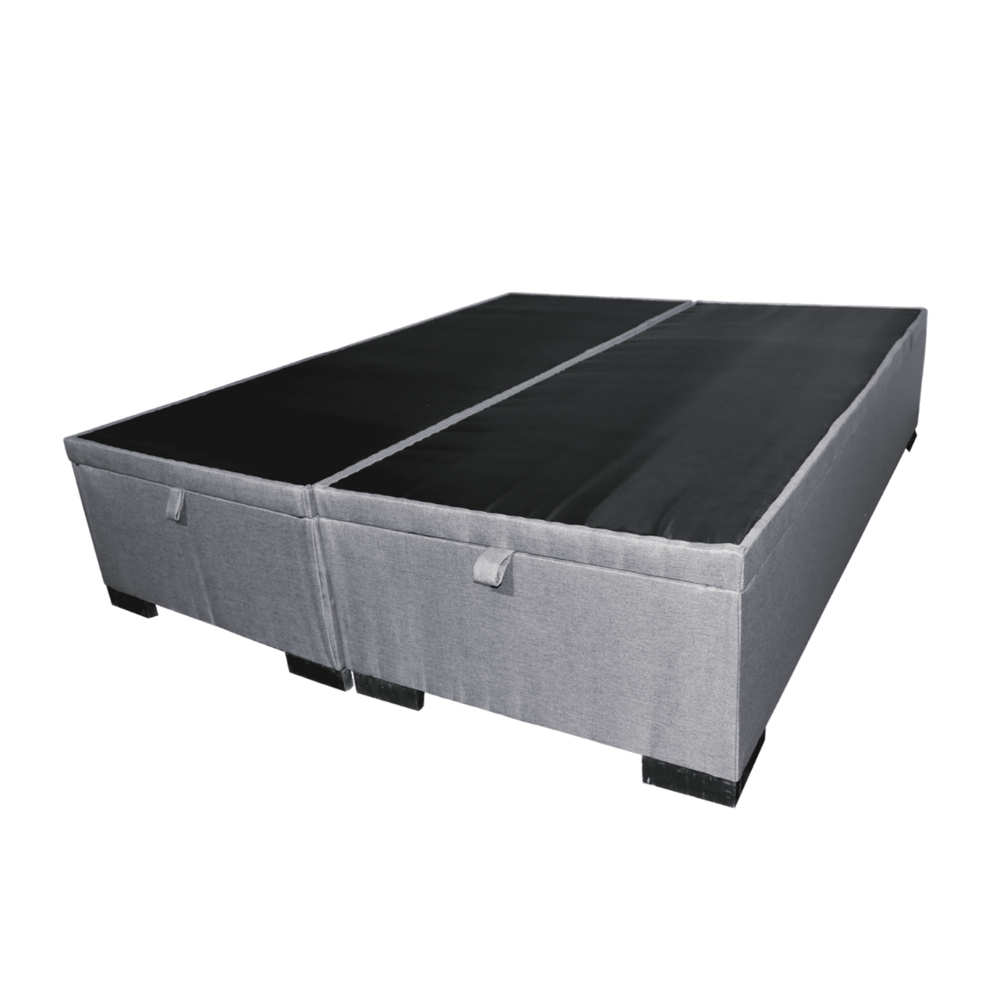 Mueblart - Base De Cama Baúl 2 Plazas Lino Beige Con Mecanismo