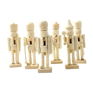 Magideal - 6 Cascanueces Navideños De Madera Para Hacer Tú Mismo, Decoración Navideña, Adornos De Escritorio, Figuras De Cascanueces Para Gabinete, Festival, Dor