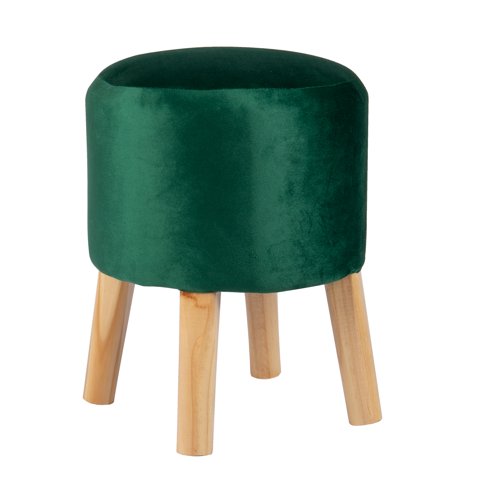 Máxima Design - Pouf Bird Verde Botella Felpa 35X35X45 Cm